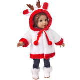 Christmas Reindeer Plush Coat for 18" Dolls Winter Clothes
