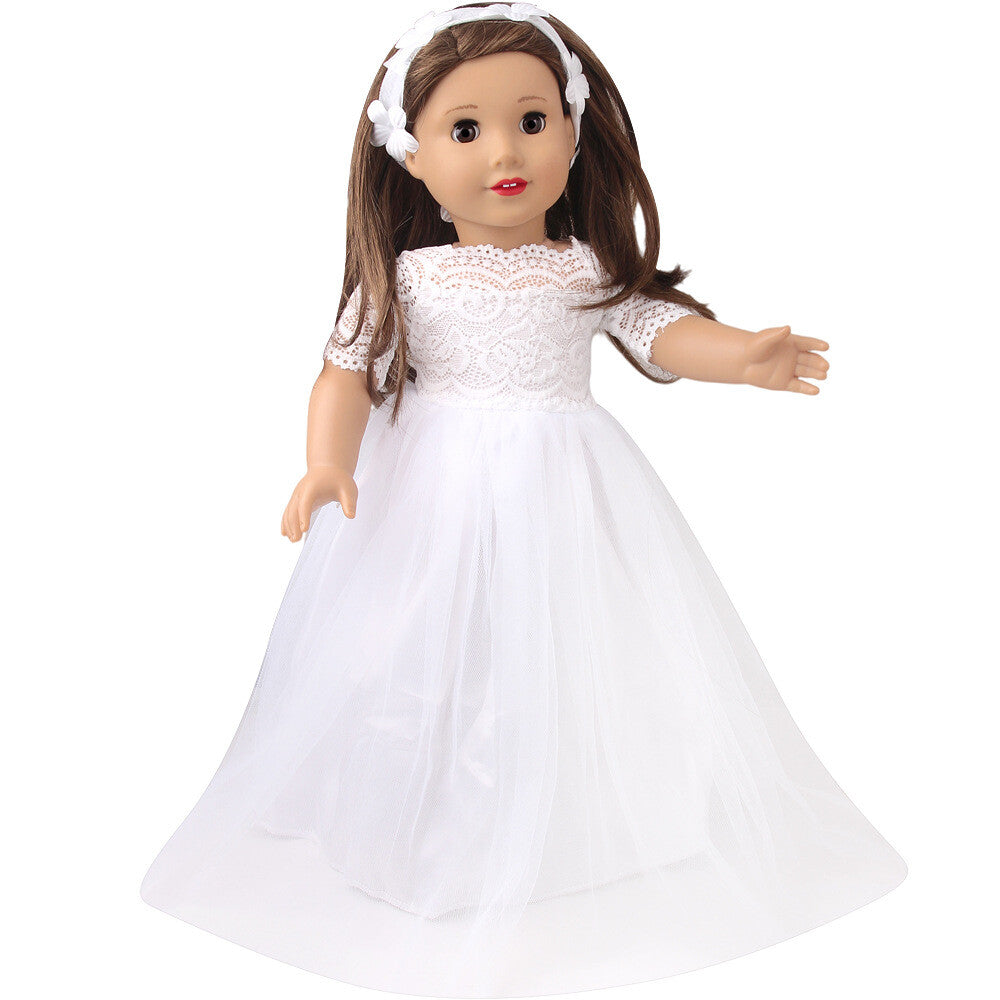 Lace Wedding Dress & Headband Set | 18'' Doll