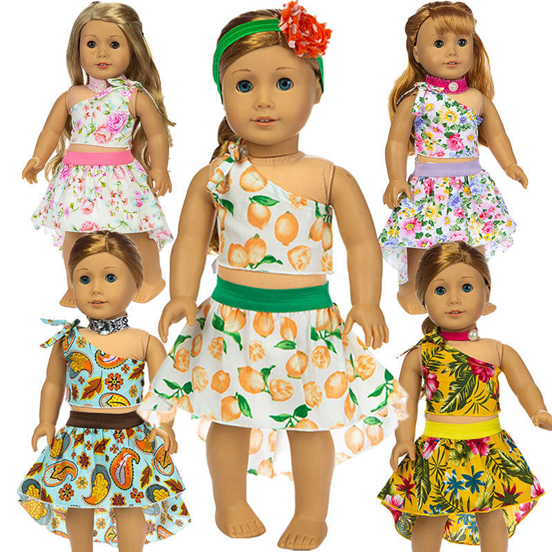 3-Piece Hawaiian Outfit Set | 18" Doll Beach Clothes