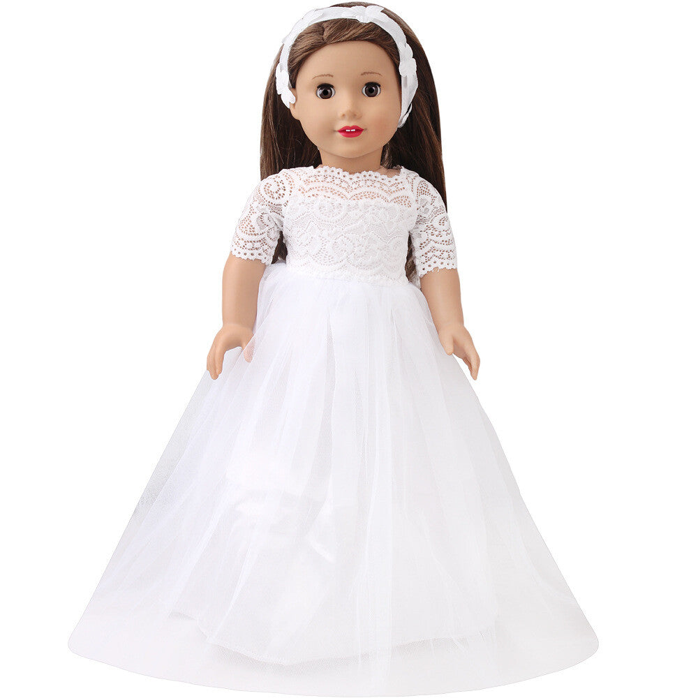 Lace Wedding Dress & Headband Set | 18'' Doll