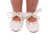 White Bow Tie Flats | Fits 18" Doll Footwear