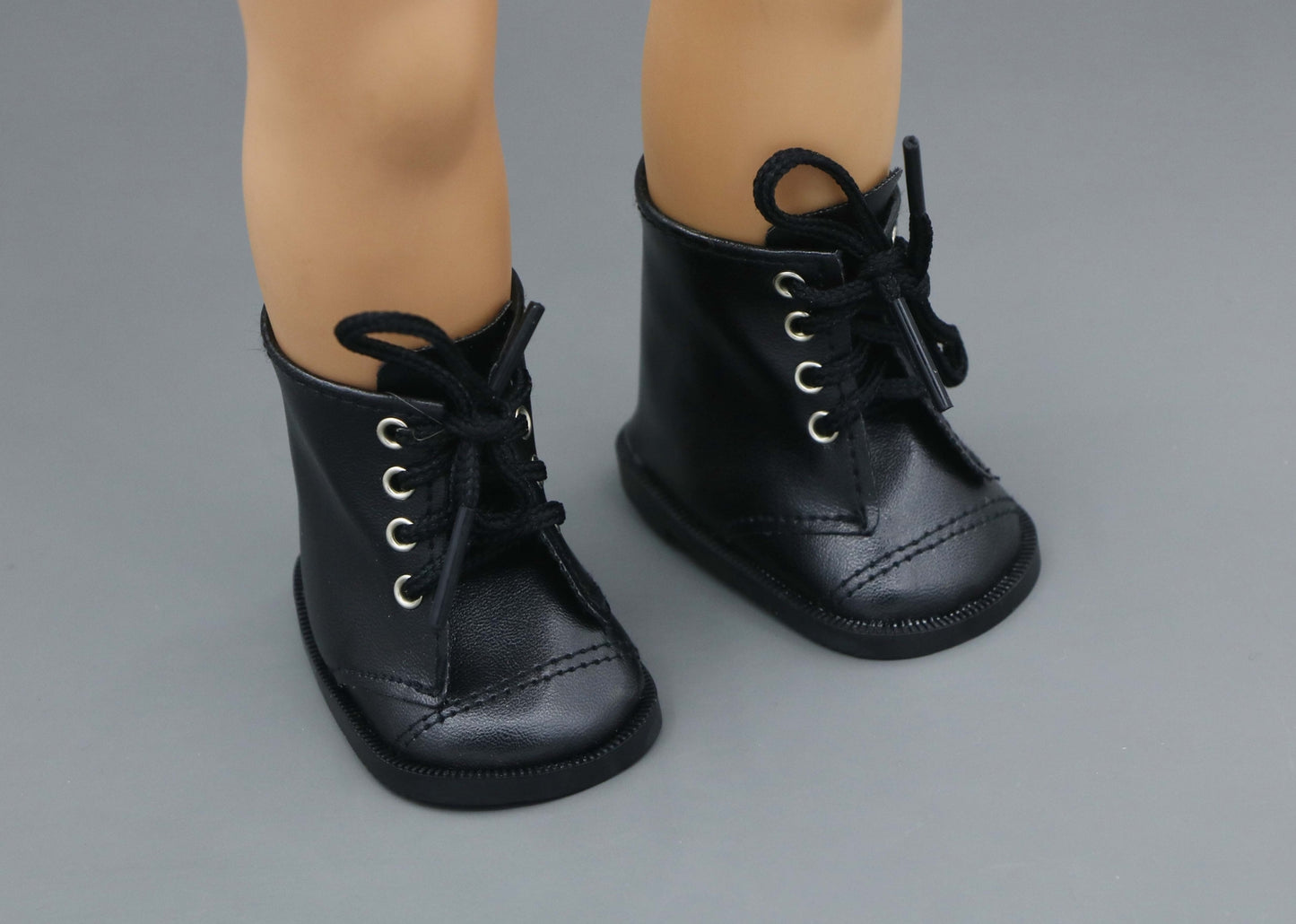 Black Lace-Up Combat Boots for 18"Doll shoes footwear