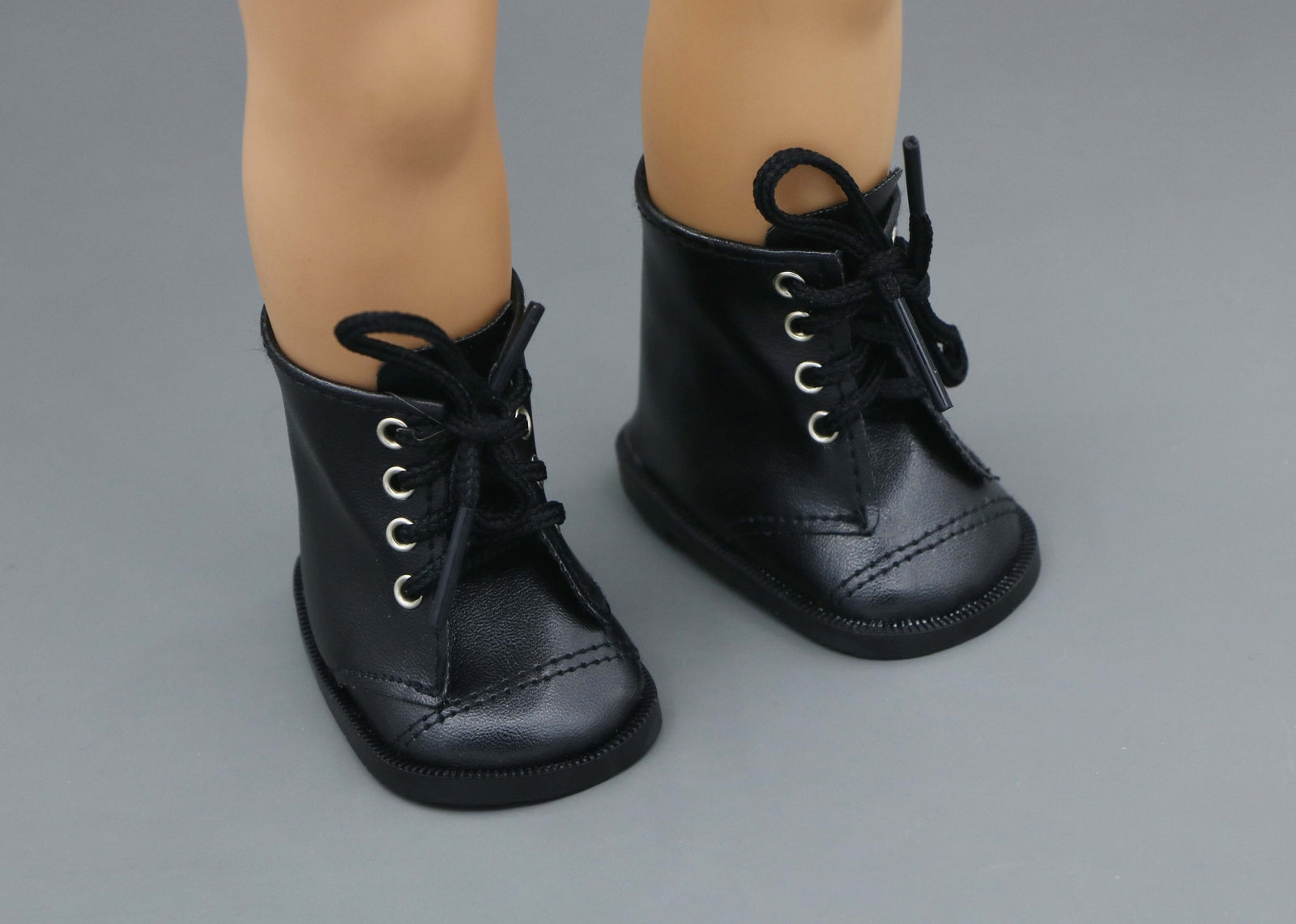 Black Lace-Up Combat Boots for 18"Doll shoes footwear