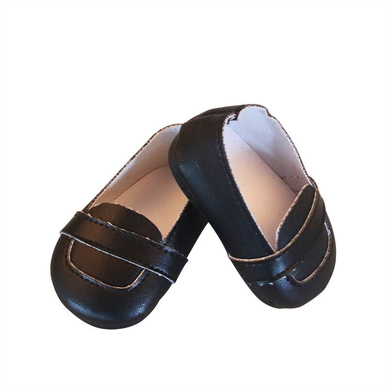 Black Flat Shoes for 18" Dolls footwear Accessories