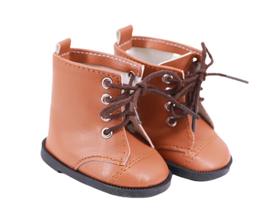Brown Lace-Up Boots for 18" Doll shoes footwear
