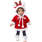 Christmas Reindeer Plush Coat for 18" Dolls Winter Clothes