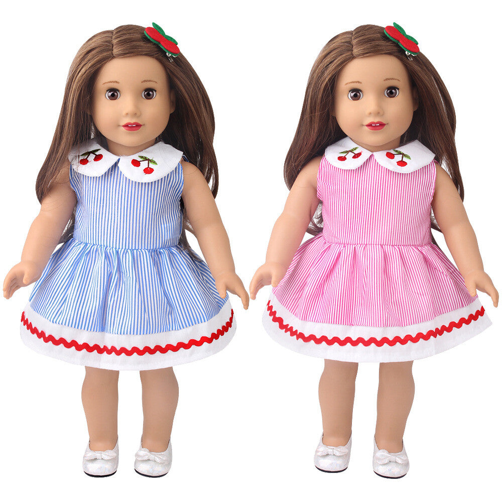 Cherry Print Dress & Hairpin Set for 18" Doll outfit