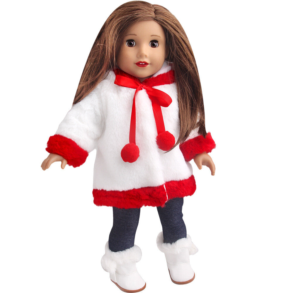 Christmas Reindeer Plush Coat for 18" Dolls Winter Clothes