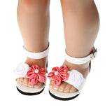 Flower pearl sandals made for 18'' doll summer shoes