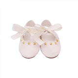 White Bow Tie Flats | Fits 18" Doll Footwear