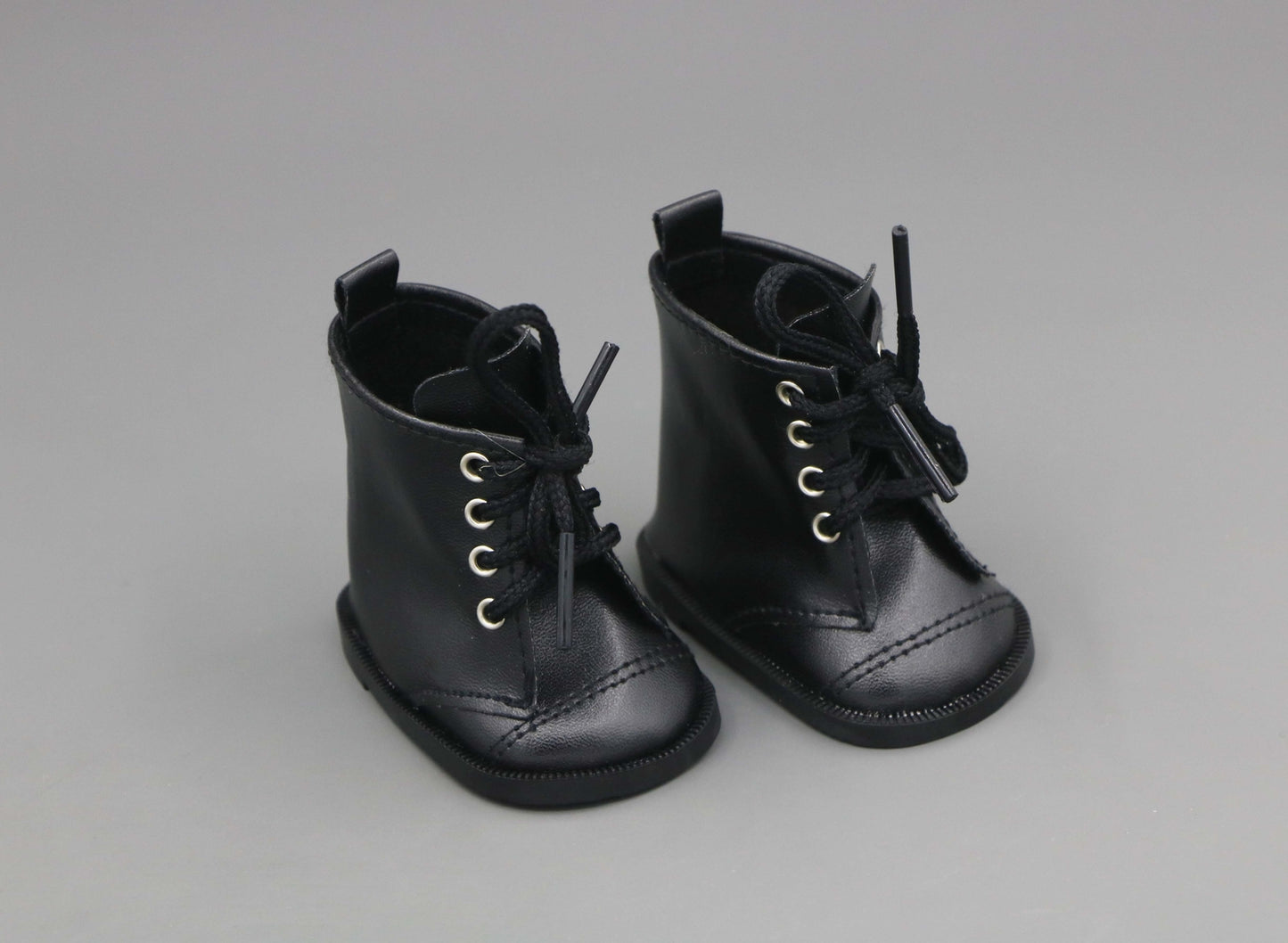 Black Lace-Up Combat Boots for 18"Doll shoes footwear