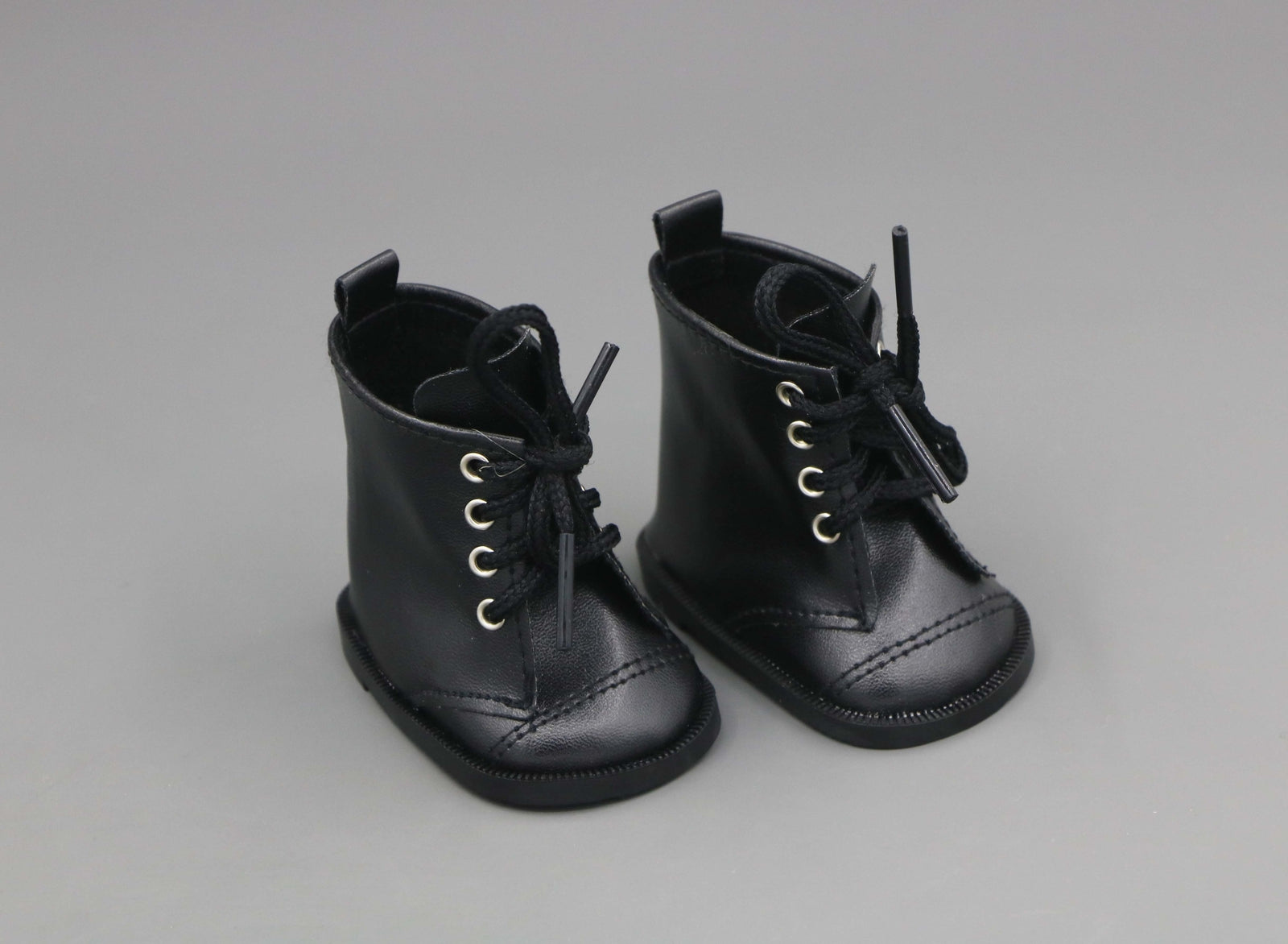 Black Lace-Up Combat Boots for 18"Doll shoes footwear