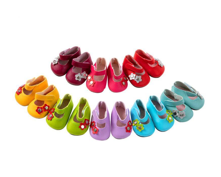 Cute Flower Accent Flats | Fits 18" Doll Footwear (Multi Colors)
