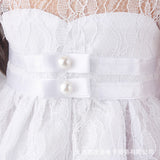 White Lace Wedding Dress & Veil for 18" Doll
