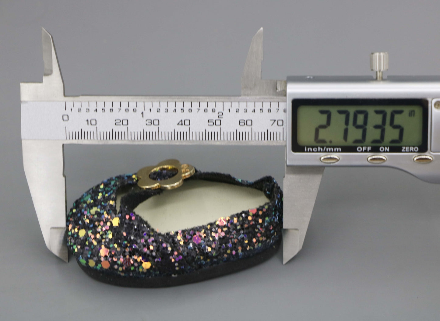 Black Sequin Mary Jane Flats made for 18'' doll shoes