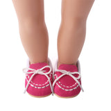 Multi-Color Cotton Lace-Up Shoes for 18" Dolls
