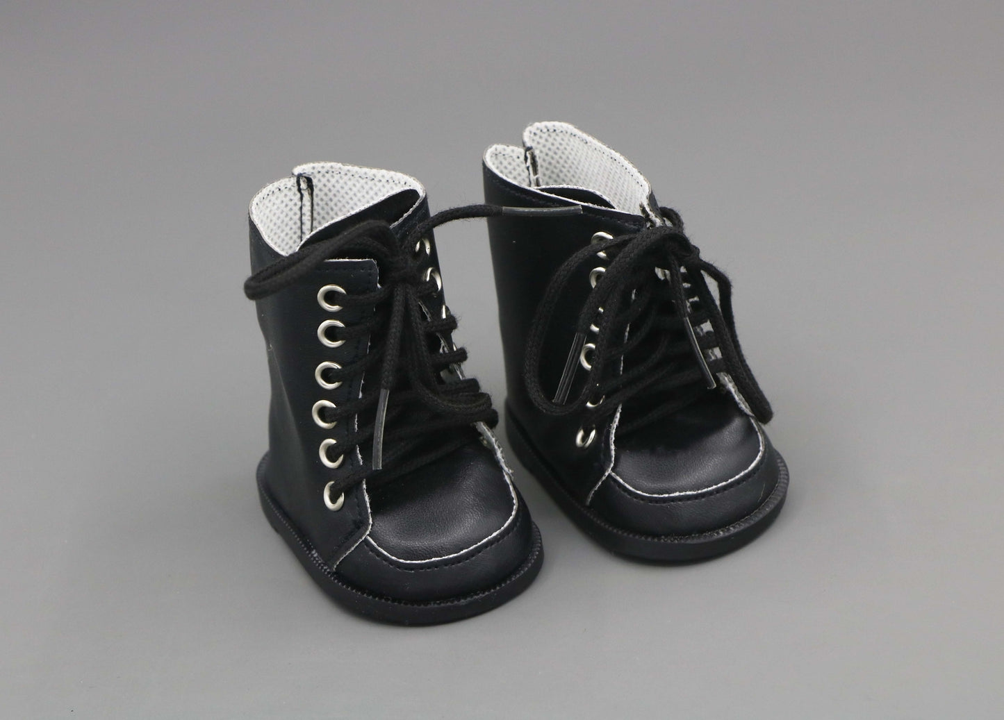Black Leather Tie Boots for 18" Dolls
