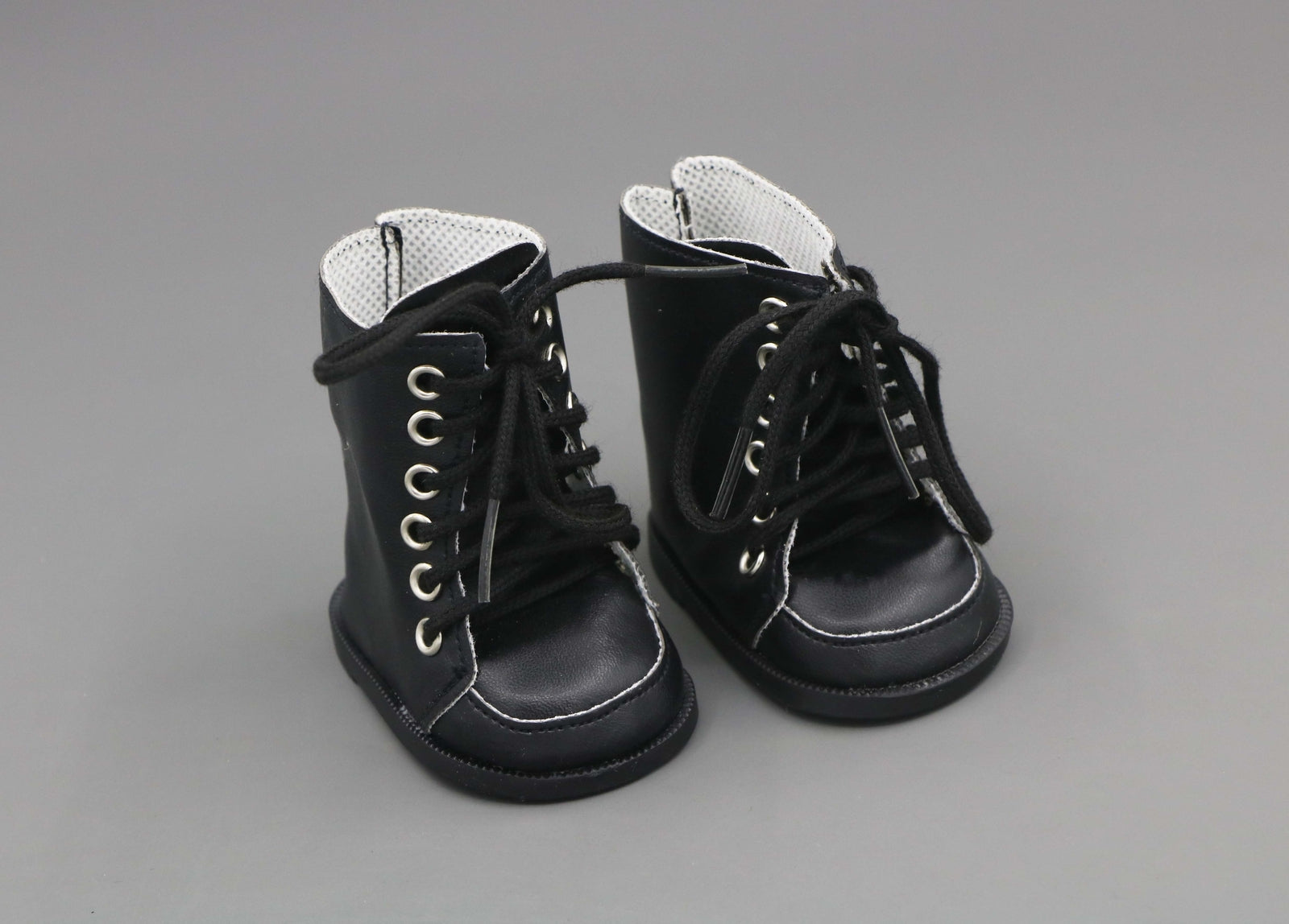 Black Leather Tie Boots for 18" Dolls