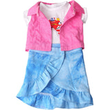 3-Piece Party Outfit: T-Shirt + Vest + Skirt | 18'' Doll