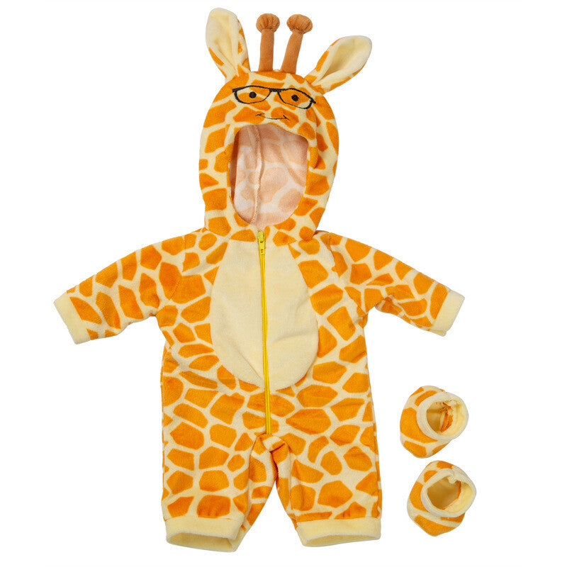 Animal Onesie Pajamas & Slippers for 18" Dolls Sleepover Clothes
