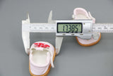 Pink Bow Accent White Flats for 18" shoes