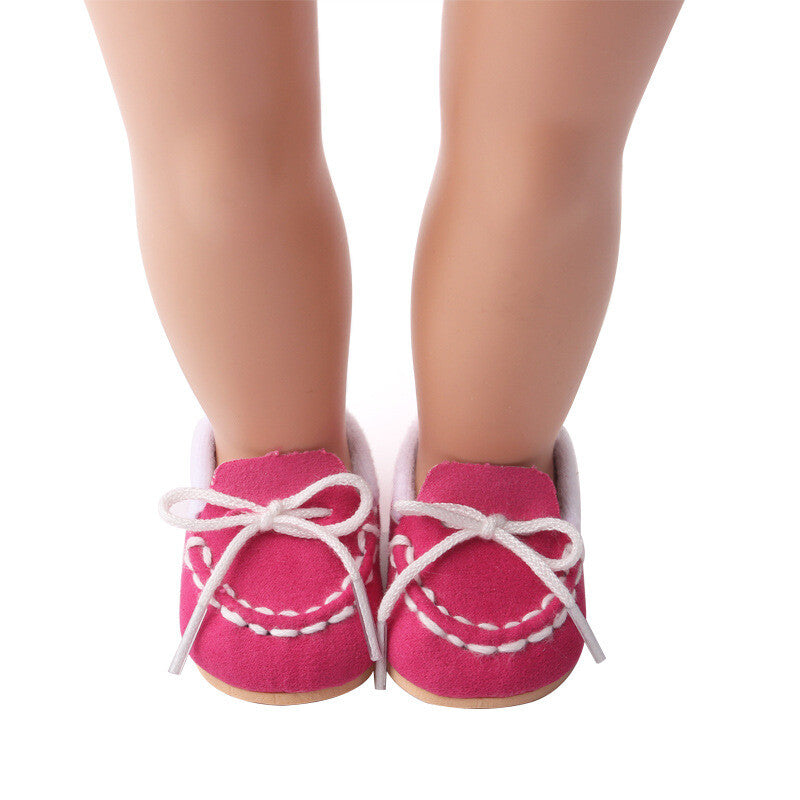 Multi-Color Cotton Lace-Up Shoes for 18" Dolls