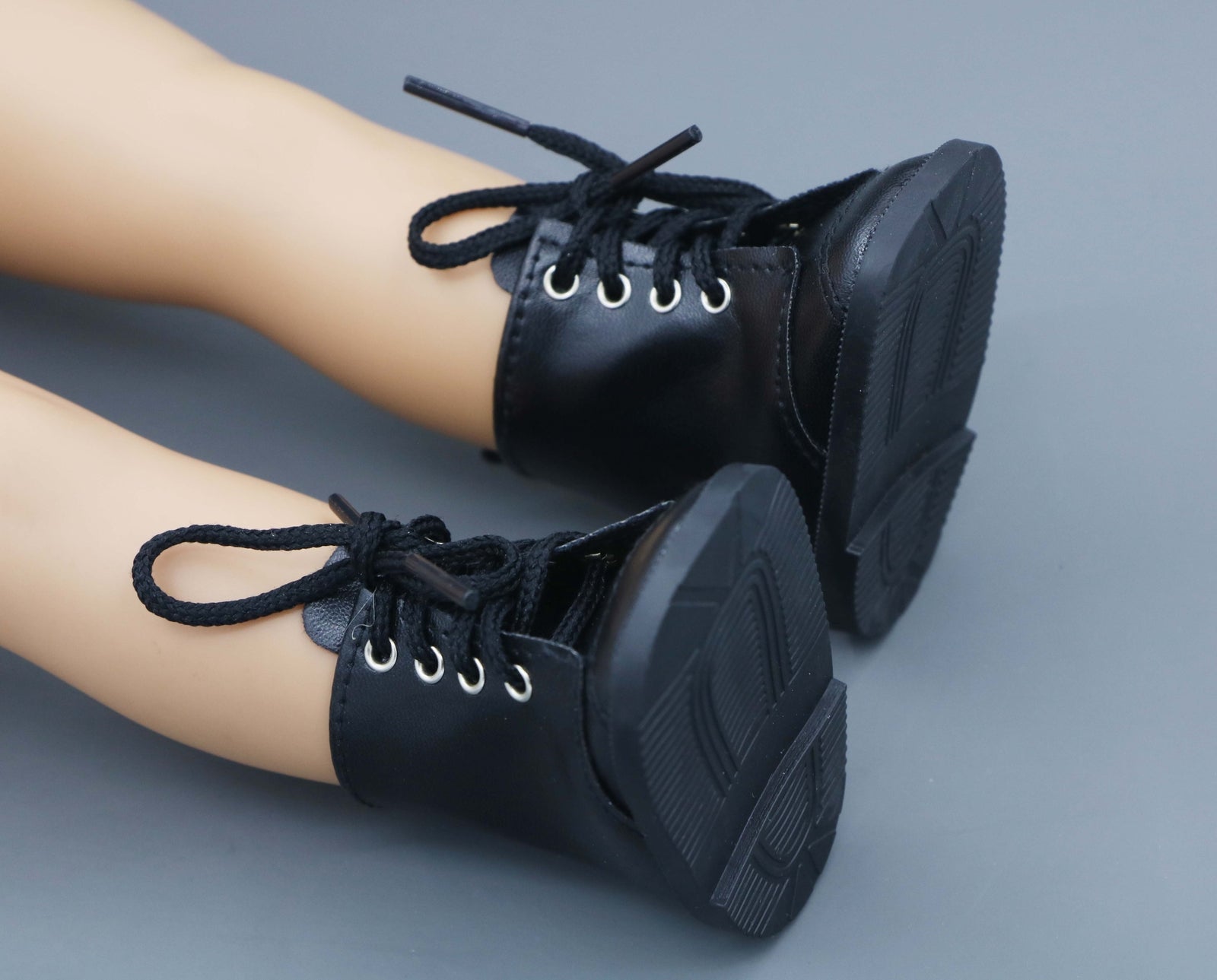 Black Lace-Up Combat Boots for 18"Doll shoes footwear