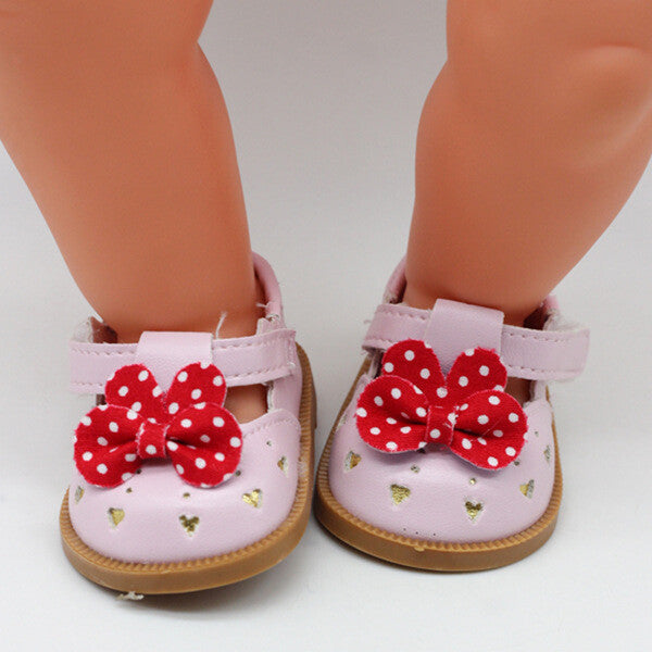 Cartoon Minnie-Style Leather Shoes for 18" Doll | Mary Jane Flats