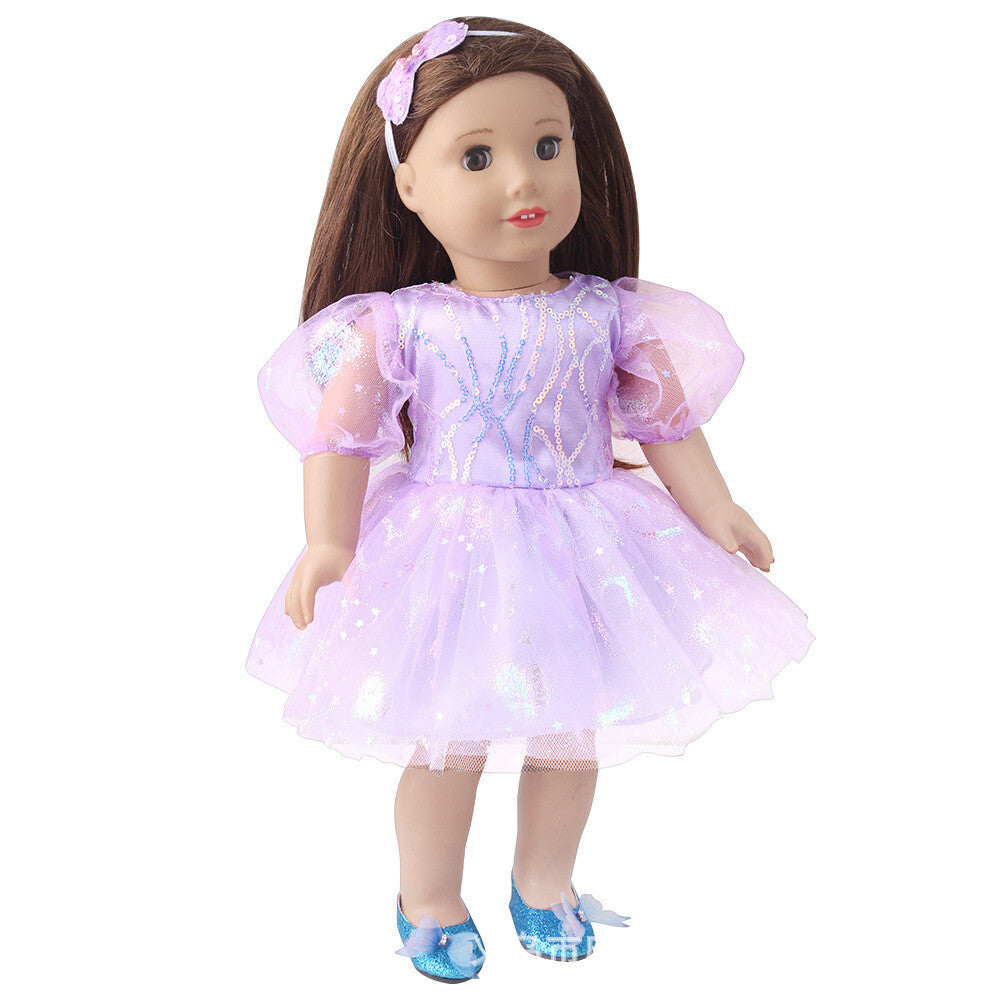 Bubble-Sleeve Party Dress & Headband Set | 18'' Doll