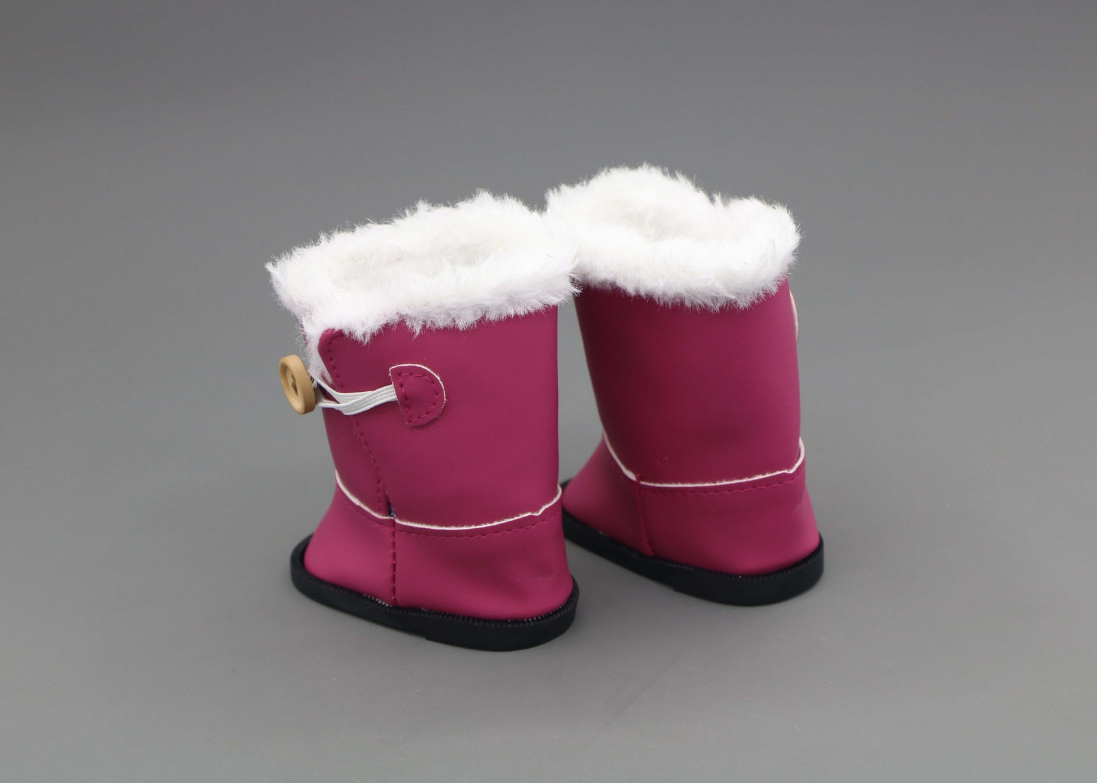 Bright Pink Fur-Lined Snow Boots for 18"  Dolls - Winter Doll Shoes