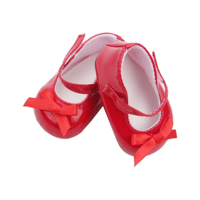 Cute Red Bow Mary Jane Flats | 18" Doll Shoes