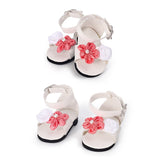 Flower pearl sandals made for 18'' doll summer shoes
