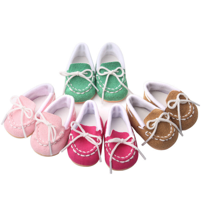 Multi-Color Cotton Lace-Up Shoes for 18" Dolls