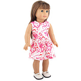 Pink Heart Pattern Party Dress | 18" Doll Clothes
