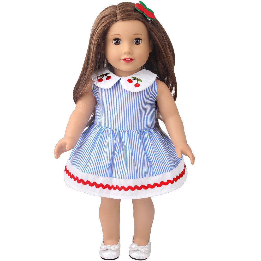 Cherry Print Dress & Hairpin Set for 18" Doll outfit