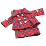 Red Checkered Button Coat & Skirt Set for 18" Dolls Clothes
