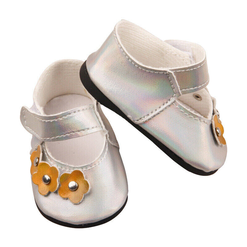Cute Flower Accent Flats | Fits 18" Doll Footwear (Multi Colors)