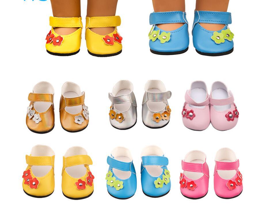 Cute Flower Accent Flats | Fits 18" Doll Footwear (Multi Colors)