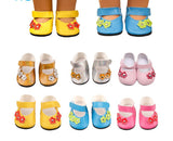 Cute Flower Accent Flats | Fits 18" Doll Footwear (Multi Colors)