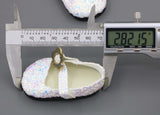 White Sequin Mary Jane Flats made for 18'' doll shoes