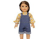 3-Piece Denim Camisole Outfit with Shirt & Bracelet for 18" Doll