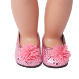 Sequin Flower Slip-On Flats for 18" Dolls