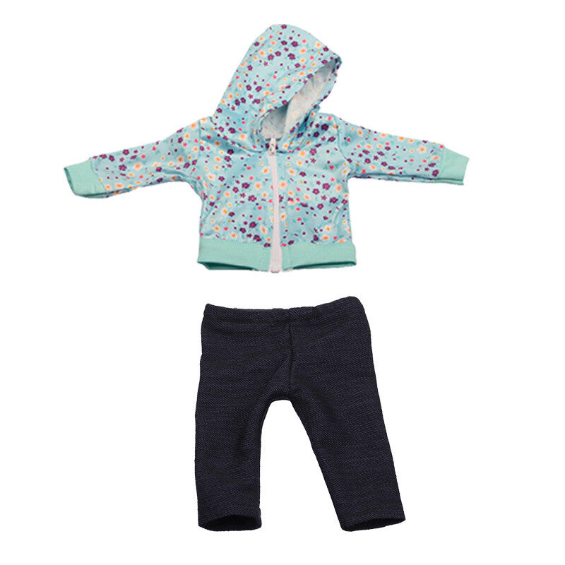 Floral Print Hoodie & Pants Set | 18" Doll Casual Outfit
