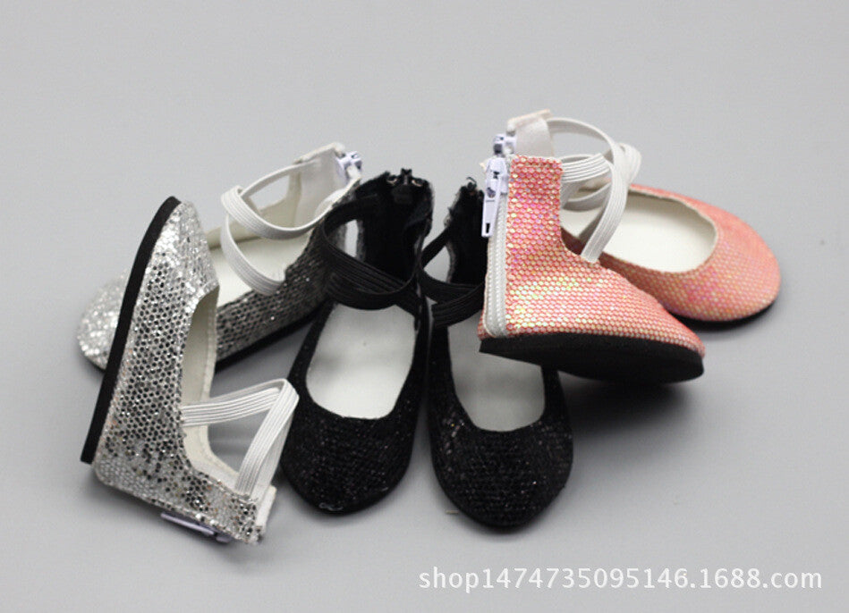 Sequin Princess Shoes | 18'' Doll Sparkling Footwear