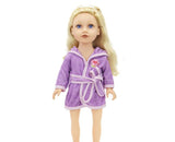 Purple Bathrobe Pajama for 18" Dolls Sleepwear