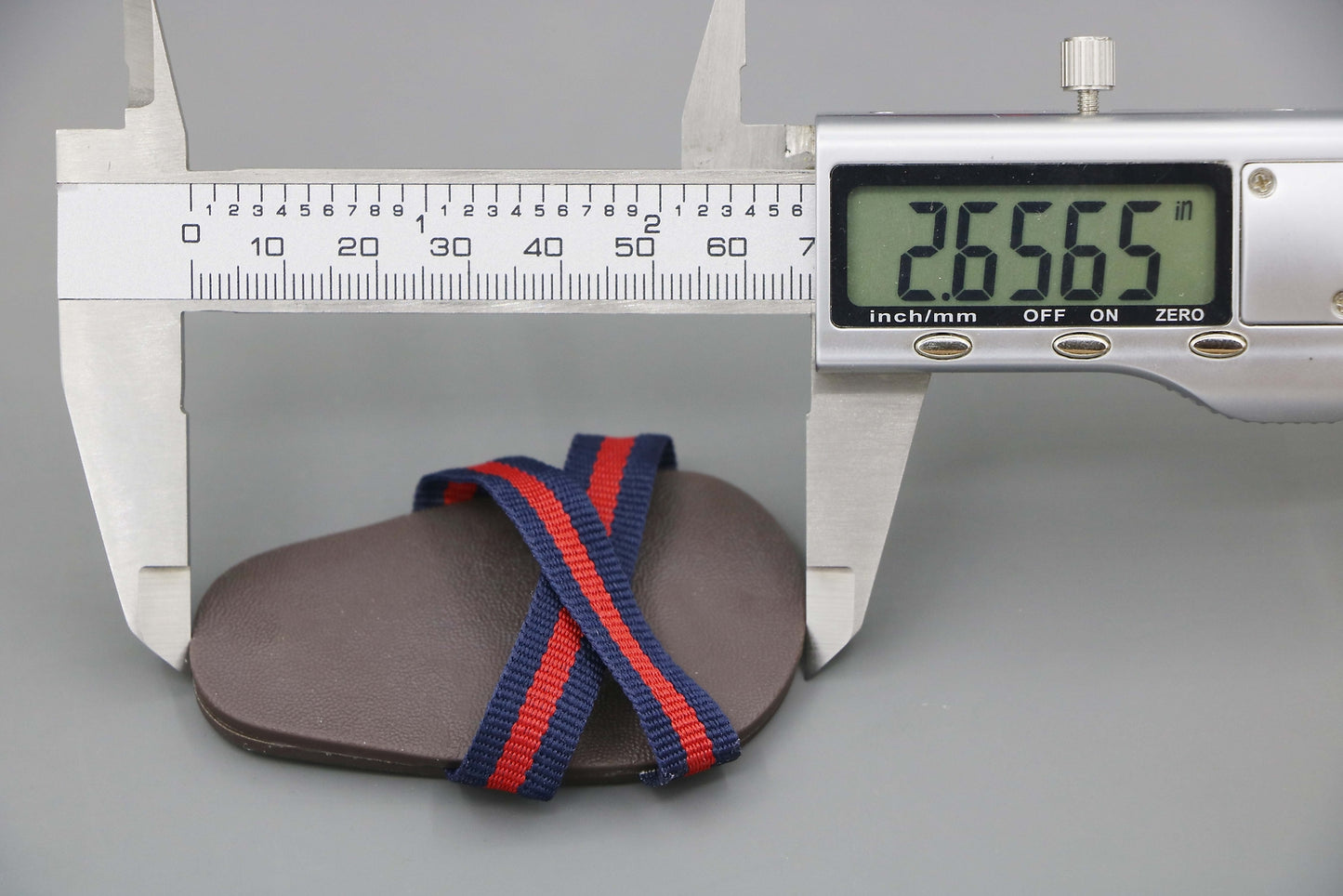 Summer Cross-Strap Sandals for 18" Doll - Brown with Red & Blue Stripes