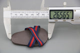 Summer Cross-Strap Sandals for 18" Doll - Brown with Red & Blue Stripes