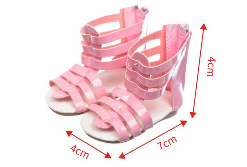Pink Metallic Gladiator Sandals | Strappy Shoes for 18" Doll