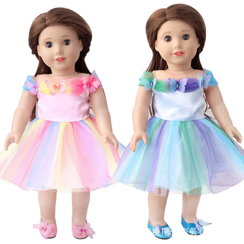 Pink Butterfly Mesh Party Dress | 18" Doll Outfit