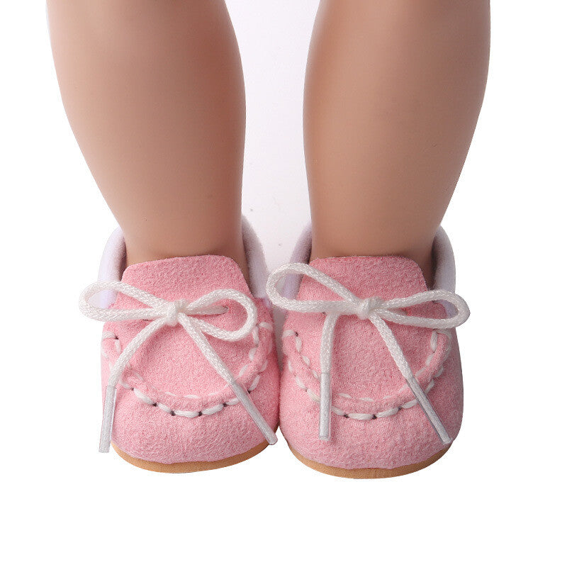 Multi-Color Cotton Lace-Up Shoes for 18" Dolls